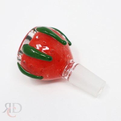 GLASS BOWL HAND BLOWN STRAWBERRY BOWL BMD62-14MM 1CT